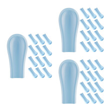 90Pcs Silicone Ear Spoon Covers Sky-Blue Reusable Ear Wax Removal Tool