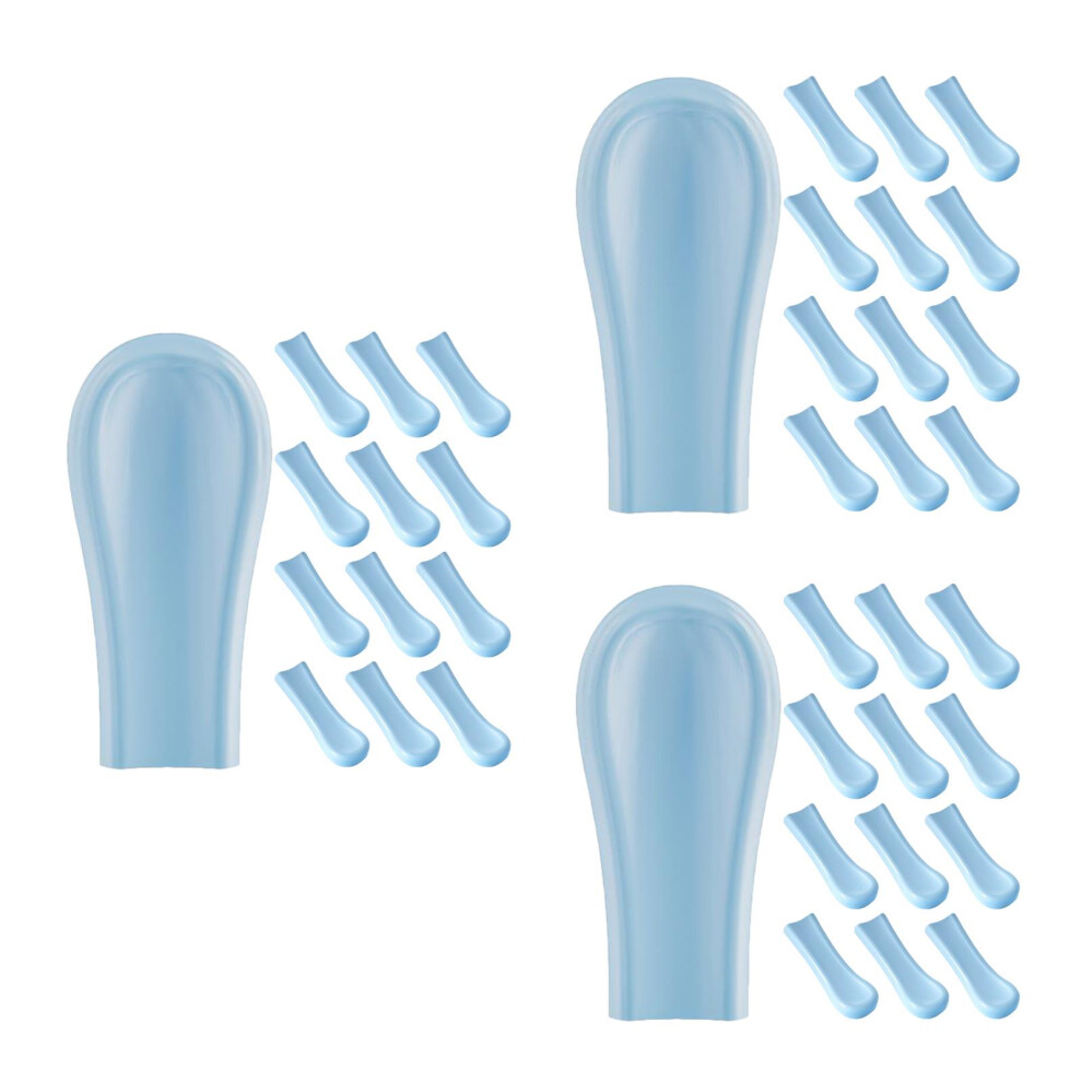 Solustre Blue 90Pcs Silicone Ear Spoon Covers Sky- Reusable Ear Wax Removal Tool