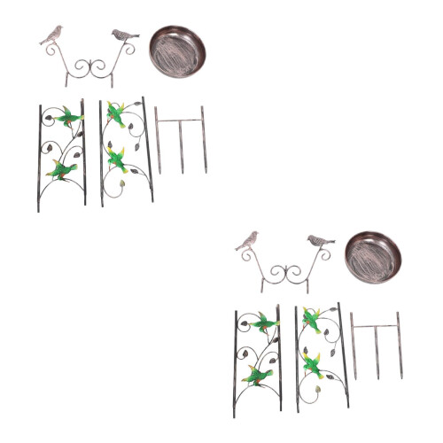 2Pièces Support Plantes Fer Durable Pour Extérieur