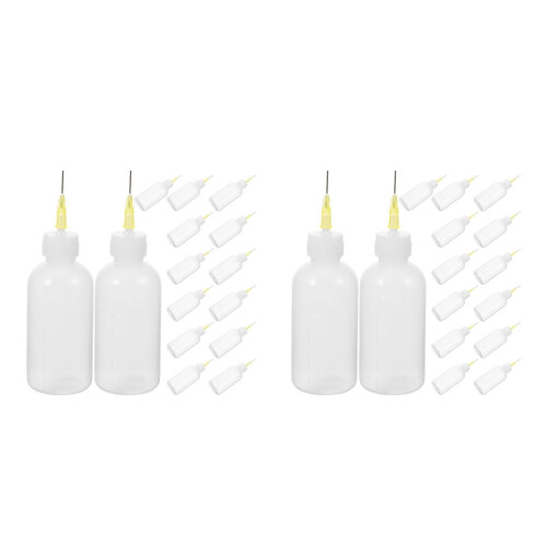 30Pcs White Plastic Precision Applicator Bottles for Pottery Glaze Art