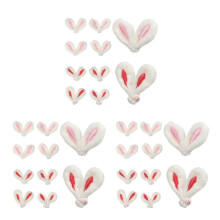30Pcs Adorable Fabric Bunny Ears DIY Hairpins Plush Craft Decorations