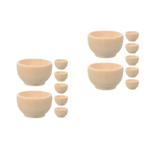 14Pcs Beige Mini Wood Bowls Unfinished Blank DIY Craft Bowls for Home