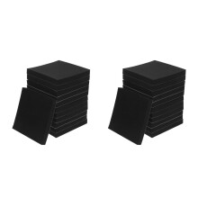 24Pcs Flame Resistant Black Foam Pads Self Adhesive Vibration Reducing