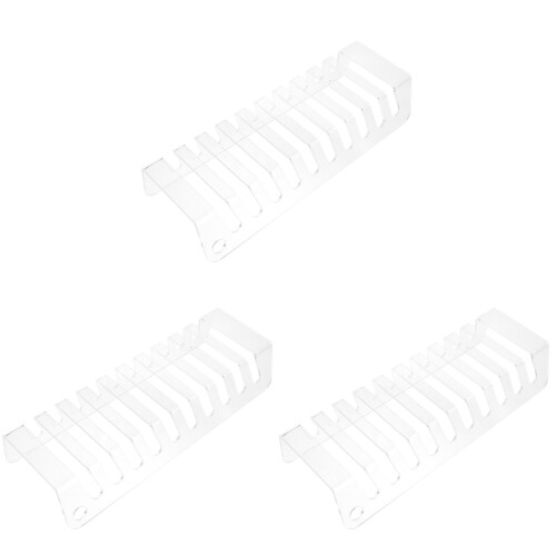 3Pcs Acrylic Office Phone Holder Multi-Grid Desktop Charging Organizer