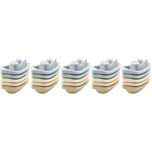 5Sets Bright Plastic Baby Bath Stackable Cups Educational Toddler Toys