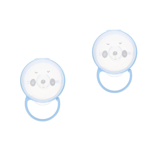 2Pcs Blue PP Pacifier Holder Case Portable Baby Pacifier Storage Box