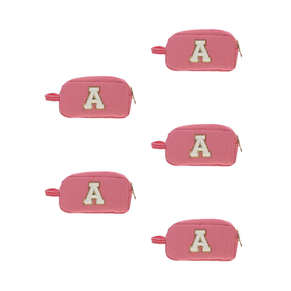 Artibetter Pink 5Pcs Portable Makeup Bags Zippered Toiletry Organizer Pouches