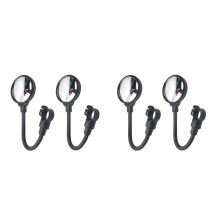 4Pcs Compact Black Bike Mirrors Adjustable Acrylic Convex Rear View