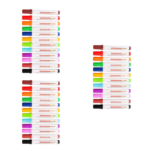 36Pcs Portable Whiteboard Eraser Pens Assorted Colors Comfortable Grip