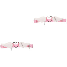 2Pcs Adjustable Wedding Garters for Bride Pink PU Alloy Leg Belts