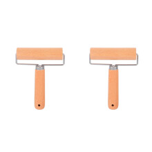 2Pcs Miniature Khaki Wooden Dough Roller for Pizza Noodles Dumplings
