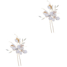 2Pcs Assorted Color Wedding Hairpins Chic Flower Design for Women