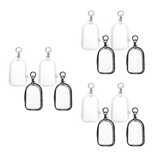 12Pcs Clear Doll High Transparency Plastic Display Bags Keychain Pouch
