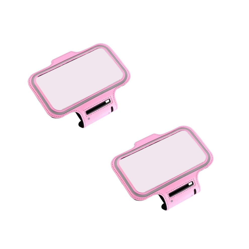 2Pcs Neoprene Arm Bag Mobile Phone Holder Outdoor Running Storage Pink 3701208572227