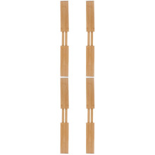 4Pcs Light Yellow Bamboo Drawer Dividers Expandable Drawer Organizer