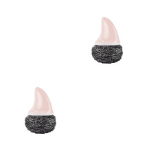 2Pcs Pink Dish Scrubbers with Shark Handle Stainless Steel Spiral Ball