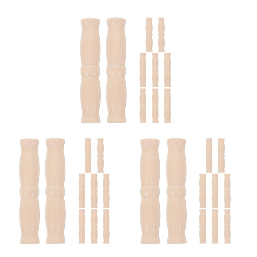 30Pcs Light Yellow Wooden Bucket Carrying Handle Replacement for Pails