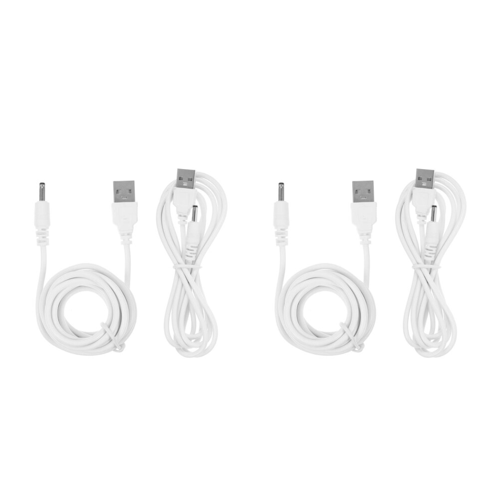 4Pcs Usb To Dc Power Cable Rubber Cord For Appliance Charging White 3701027359191
