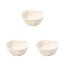 3Pcs Kitchen Fruit Bowl Double Layer with Phone Holder Beige