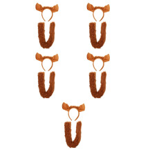 5Sets Comfortable Fox Ears and Tail Set for Women Cosplay and Carnival
