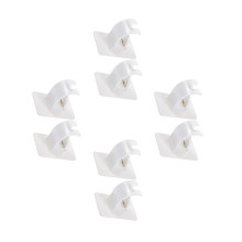 8Pcs White Nail Free Plastic Curtain Rod Brackets for Bathroom Kitchen