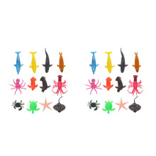 24Pcs Multi ABS Marine Animal Figures Realistic Fish Tank Adornments