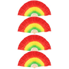 4Pcs Lightweight Chinese Performance Fans Colorful Folding Dance Fan