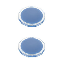 2Pcs Portable Blue Foldable Pocket Mirrors Double-Sided Makeup Travel