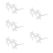 5Pairs Stylish Snowflake Frameless Glasses White ABS Party Glass
