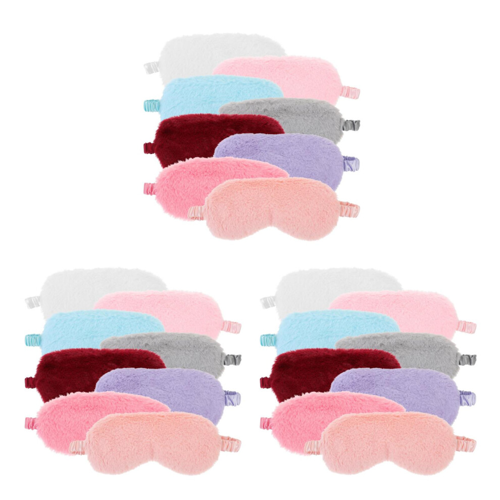 Aboofan 24Pcs Assorted Color Sleep Masks Soft Fluffy Eye Covers For Sleeping
