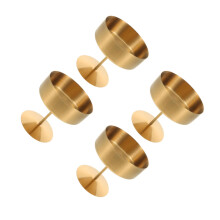 4Pcs Stainless Steel Golden Dessert Cups Footed Ice Cream Sauce Bowls