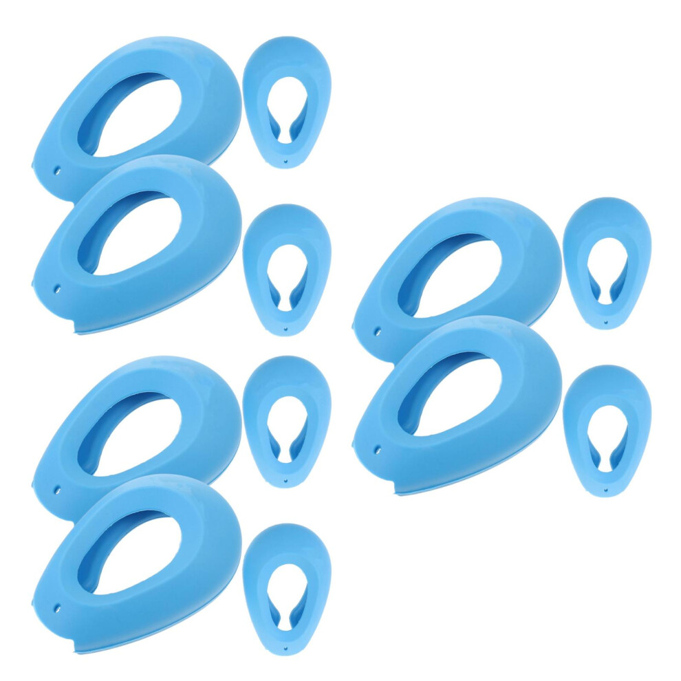 Inoomp Unisex Blue 6Pairs Silicone Ear Muffs For Hair Dyeing Heat Resistance