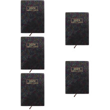 5Pcs Convenient Black Paper Note Books Portable Planner Notepad