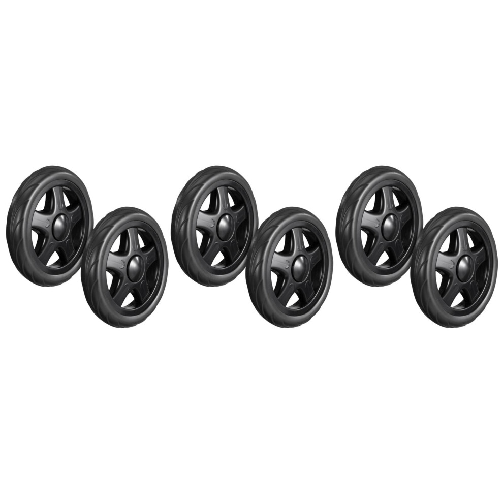 6Pcs Compact Plastic Push Cart Wheels For Grocery And Utility Shopping 3701208569883