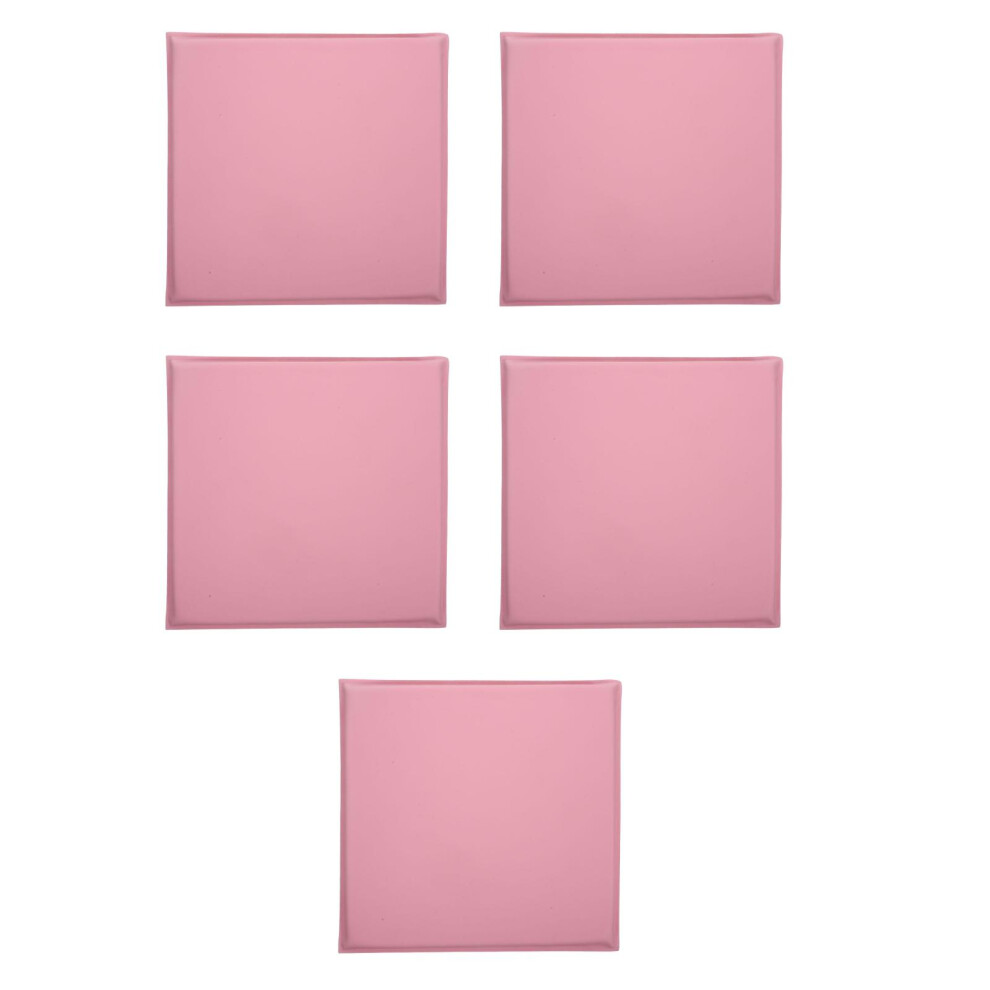 5Pcs Pvc Nursery Wall Decor Soft Anti-Collision Padded Protection Pink Solustre
