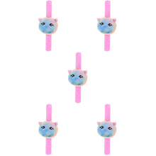 5Pcs Pink Slap Bracelets for Kids Soft Polyester Unicorn Wristbands