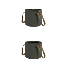 2Pcs Collapsible Bucket Green PVC Lightweight Foldable Water Container