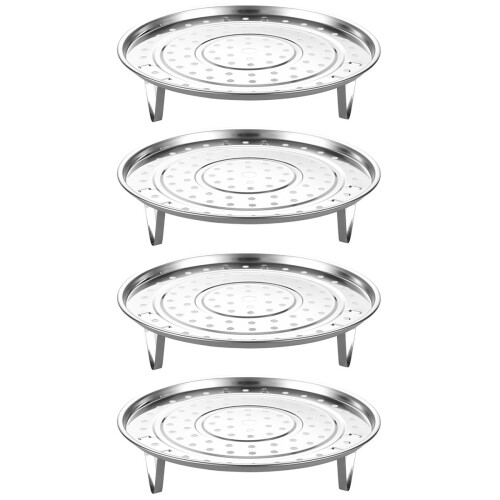 4Pcs Compact Metal Steamer Rack for Pot Efficient Food Steaming