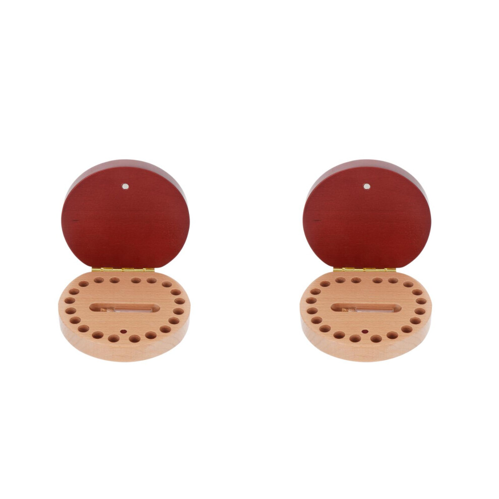 2Pcs Wooden Baby Tooth Holder Baby Keepsake Box With Fetal Hair Saver Iplusmile