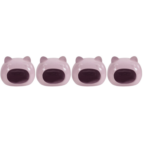 4Pcs Durable Ceramic Hamster Hideout Purple Small Pet Rest House