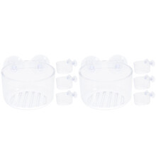 8Pcs Clear Acrylic Aquarium Plant Pots Fish Tank Planter Holder Decor