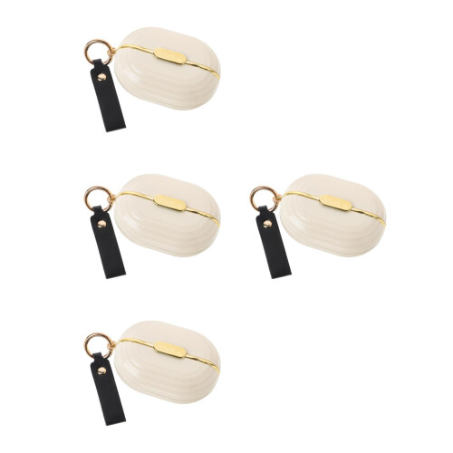 4Pcs Small Handbag Lint Rollers Beige Easy Use Reusable Pet Hair Tool