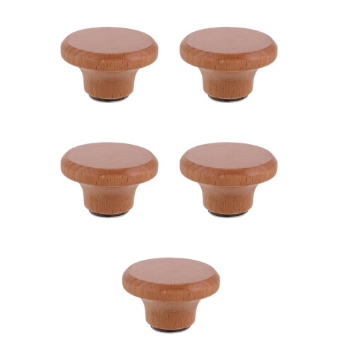 5Pcs Wood Replacement Knobs for Pot Lid Handles Stylish and Practical
