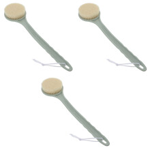 3Pcs Green PP Dry Brushing Body Brush with Long Handle for Shower Bath