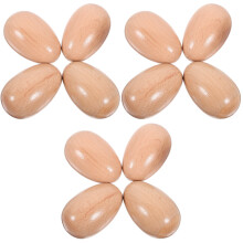 12Pcs Wood Maracas Toys Khaki Toddler Musical Shakers for Kids