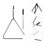 2Ensembles Triangle Percussion Enfants Son Clair Durable Argenté 10