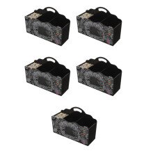 5Pcs Lightweight Black Salon Hair Tool Organizer Scissor Storage Box