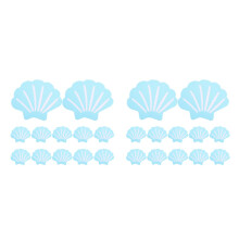 40Pcs Bathtub Non Slip Stickers Blue Shell Design Peva Adhesive Grip