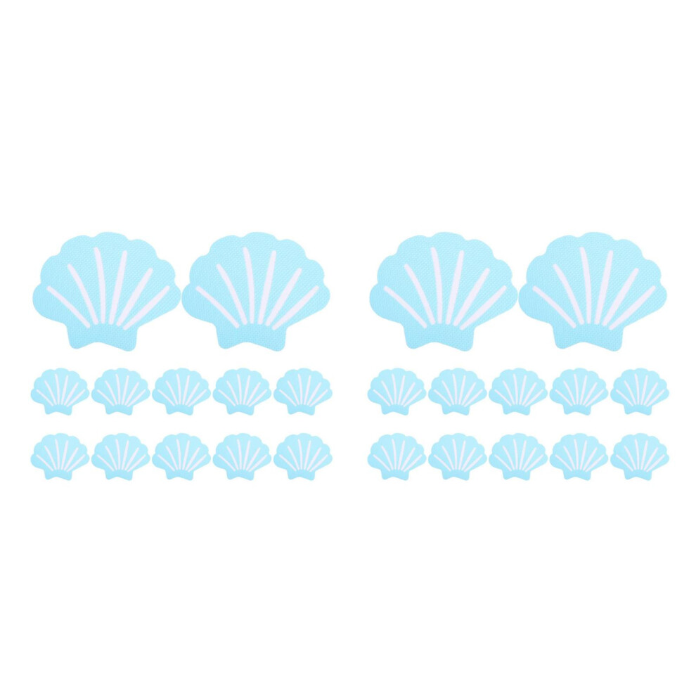 Artibetter 40Pcs Bathtub Non Slip Stickers Blue Shell Design Peva Adhesive Grip