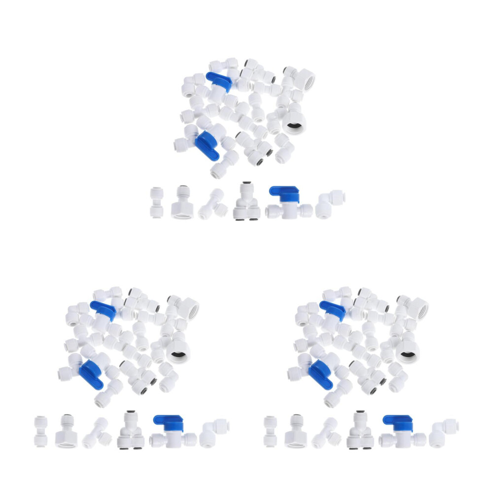72Pcs White Pom Pe Quick Connect Hose Fittings For Home Water Purifier 3701208572845
